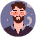 Drawn man with beard