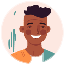 Drawn smiling man