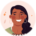 Drawn smiling woman