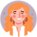 Drawn woman with red hair